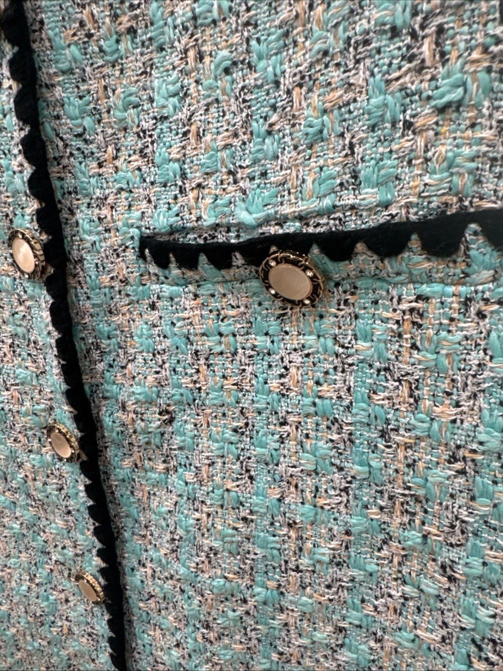 Tuckernuck Pomander Place Blue Woven Tweed Josephine Dress Women’s XS NWOT - Picture 5 of 14
